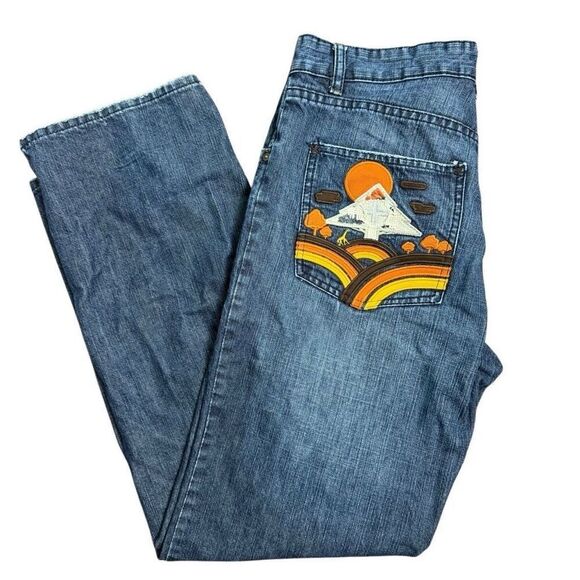 LRG Lifted Research Group Vintage Y2K Embroidered Jeans Men’s Size 32 - Picture 1 of 13